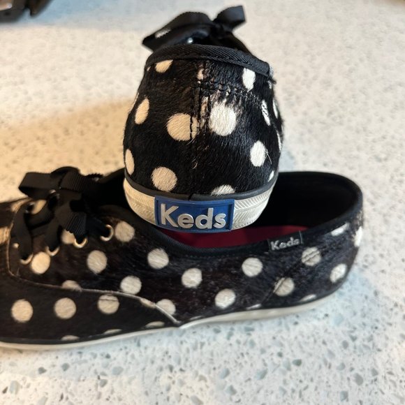 KEDS Pointer Spur Polka dot Printed Calf Hair Sneakers Women's size 8.5 - Picture 7 of 9